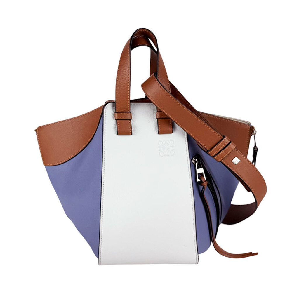 Loewe Hammock Small Leather Handbag/Shoulder Bag (Blue, Brown, Silver) - Wome...
